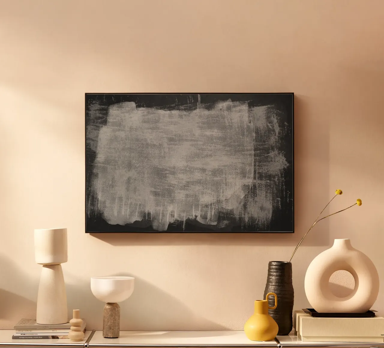 Minimale astratto in bianco e nero 07 alluminio dibond da amini54