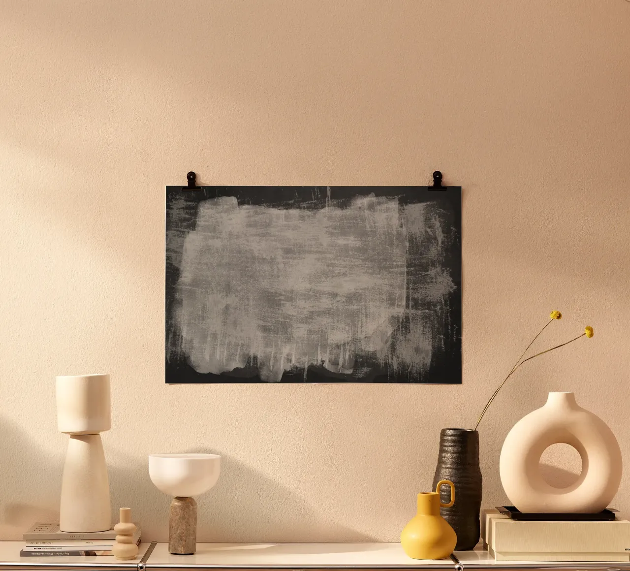Minimale astratto in bianco e nero 07 carta hahnemühle da amini54