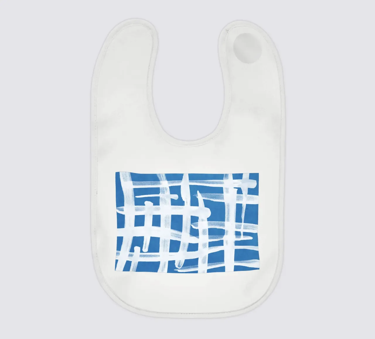 Linee astratte blu e bianche 02 bavaglino da amini54