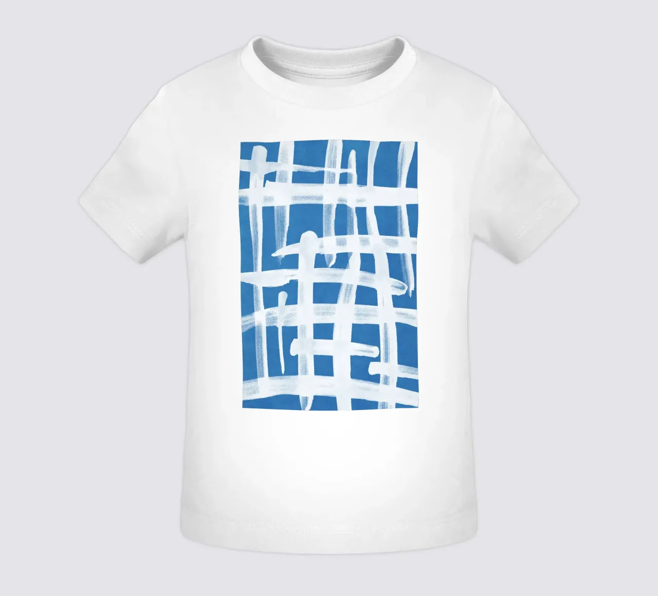 Linee astratte blu e bianche 02 maglietta neonato da amini54