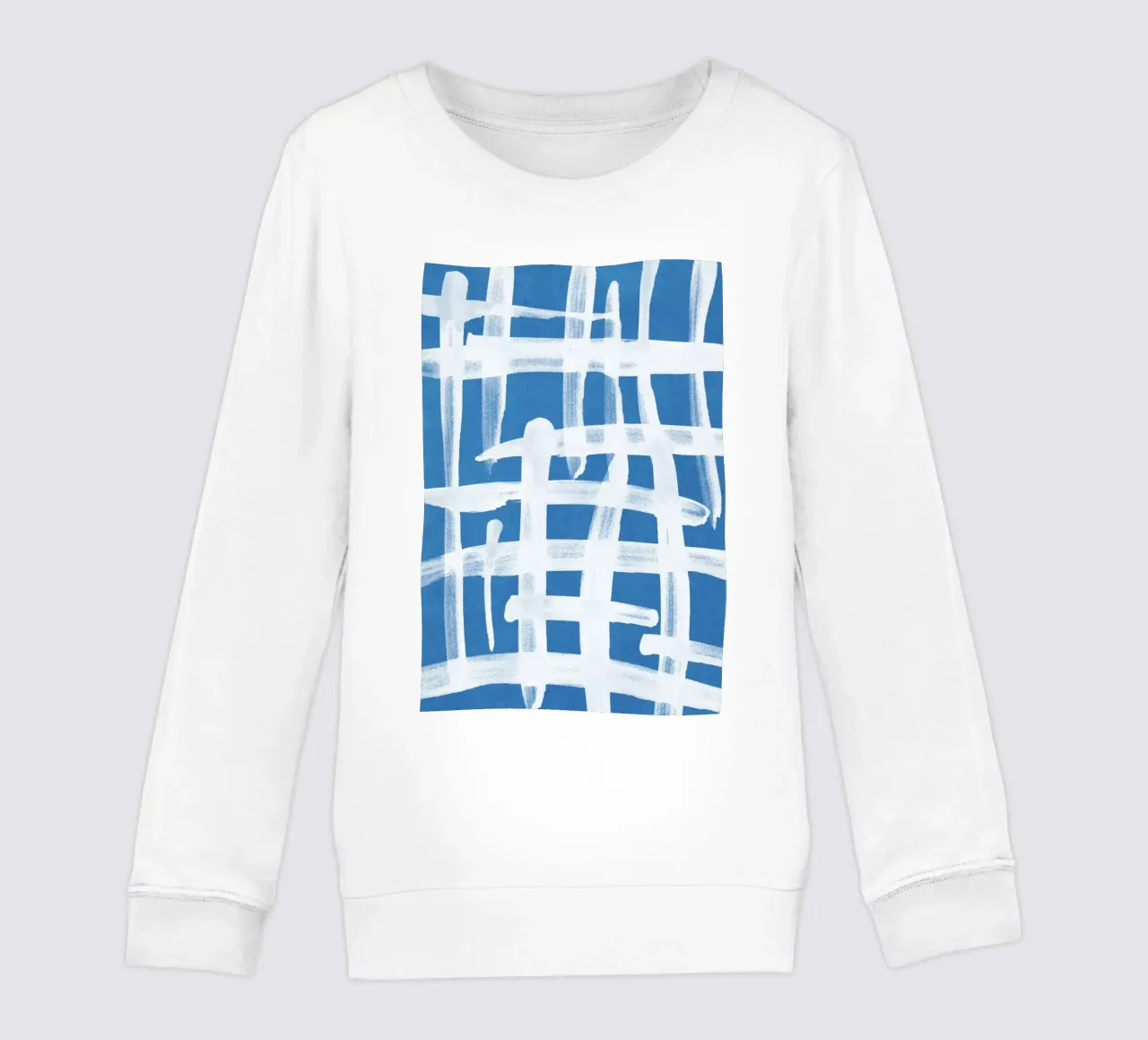 Linee astratte blu e bianche 02 felpa bambino da amini54