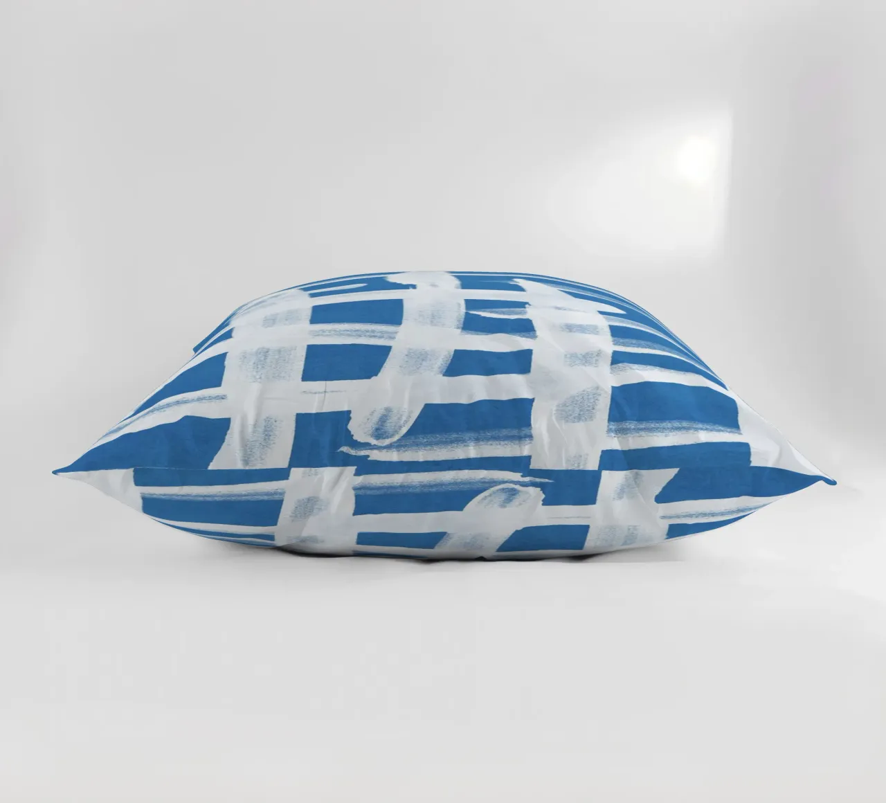 Linee astratte blu e bianche 02 cuscino da amini54