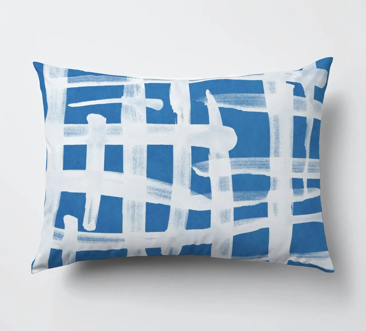 Linee astratte blu e bianche 02 cuscino da amini54