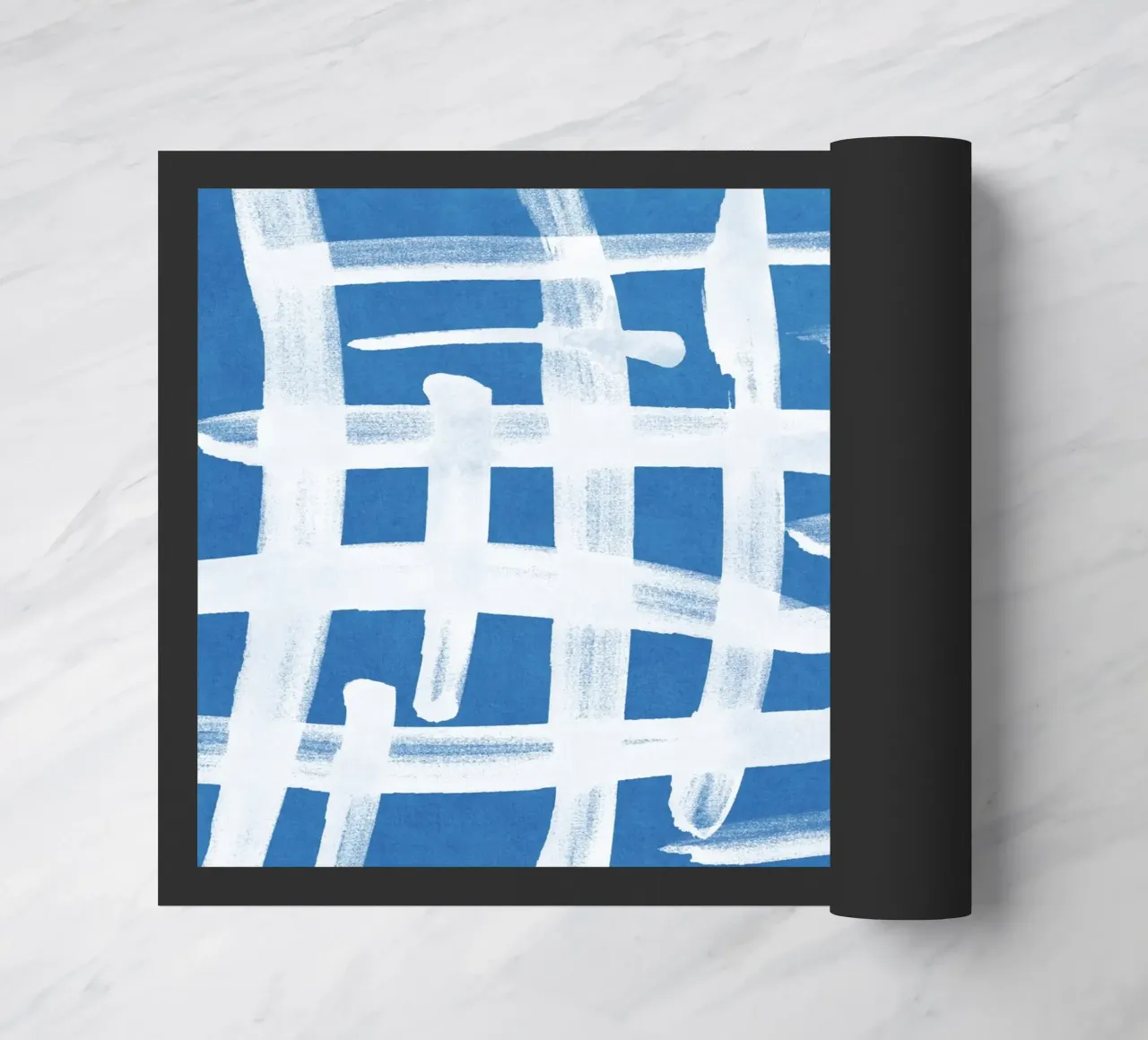 Linee astratte blu e bianche 02 zerbino da amini54