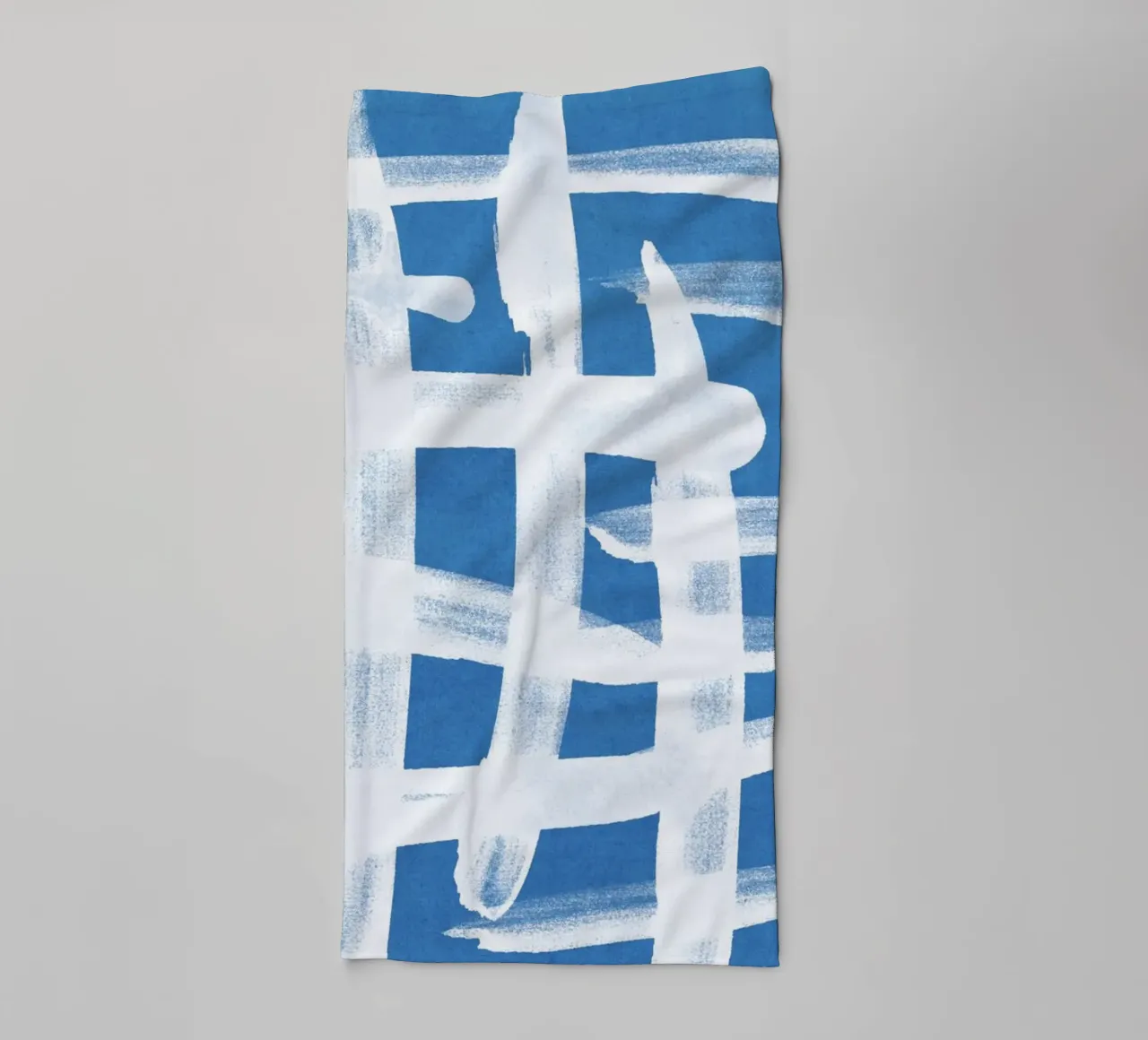 Linee astratte blu e bianche 02 asciugamano da bagno da amini54