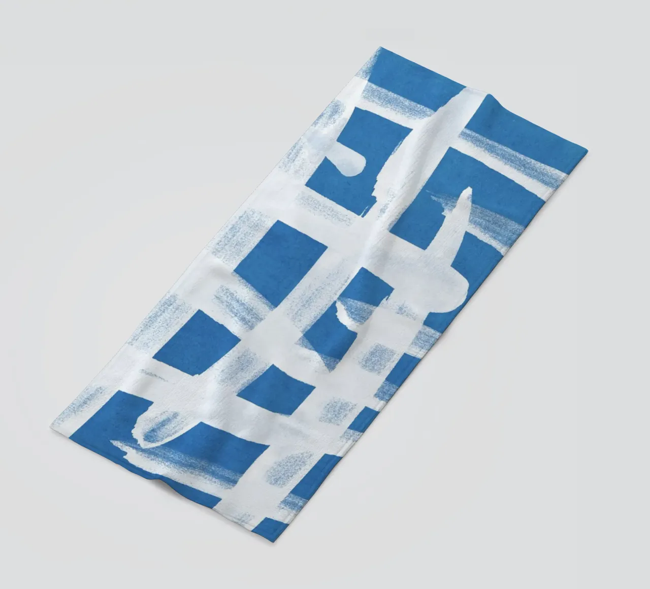 Linee astratte blu e bianche 02 telo mare da amini54