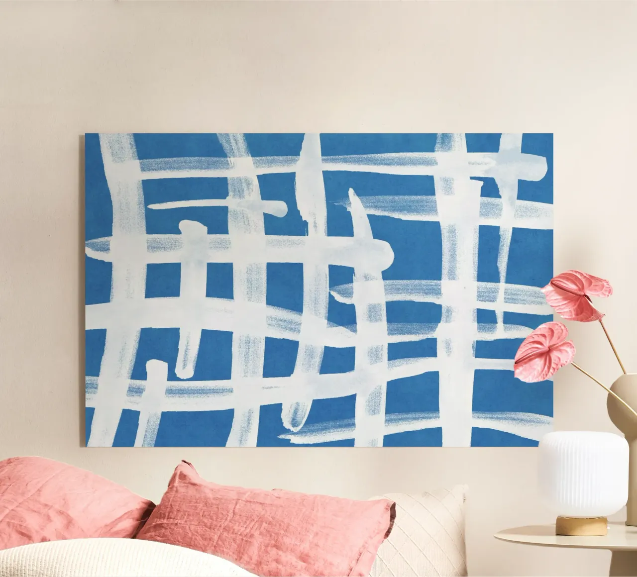 Linee astratte blu e bianche 02 plexiglass da amini54