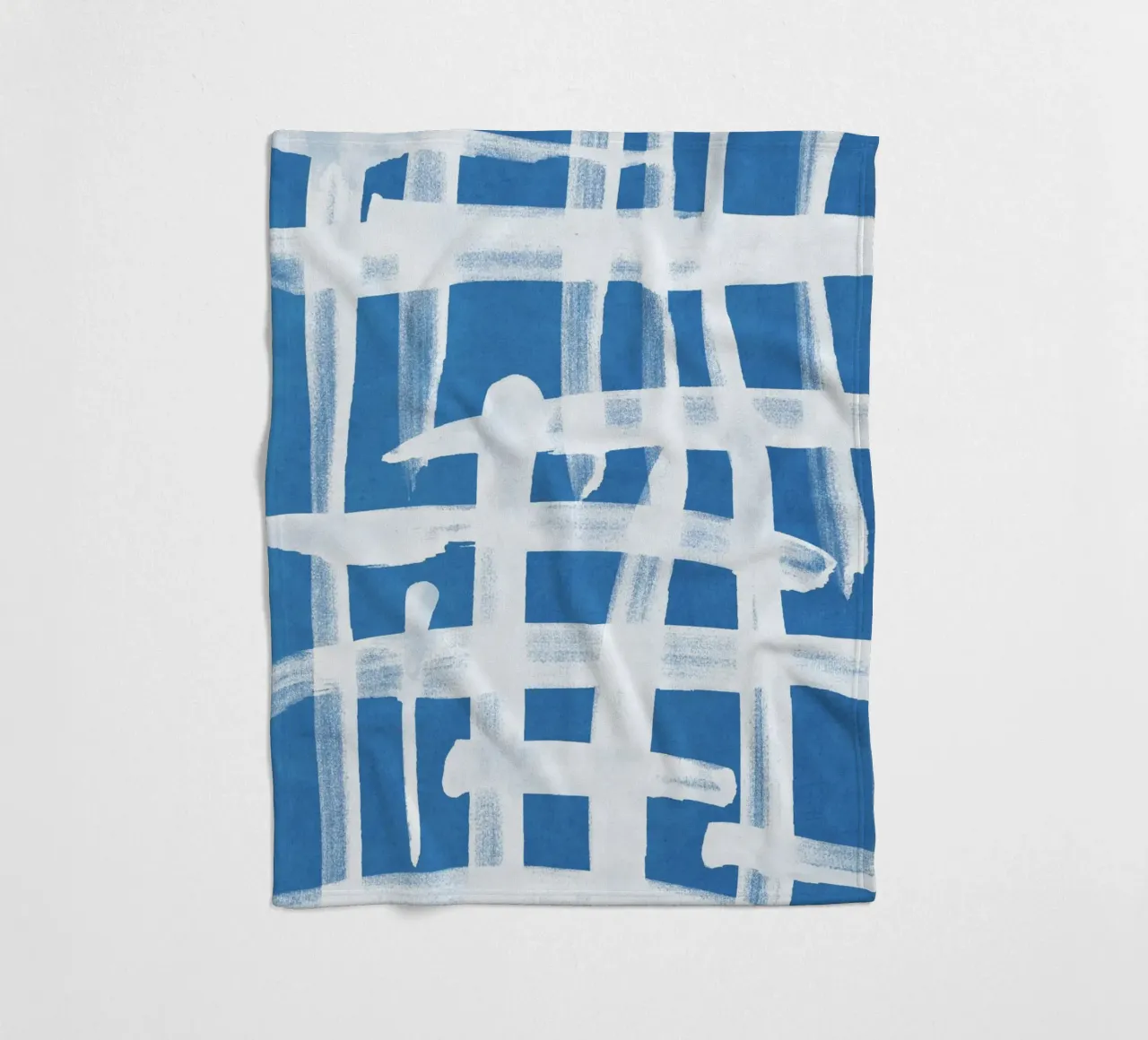 Linee astratte blu e bianche 02 coperta in pile da amini54