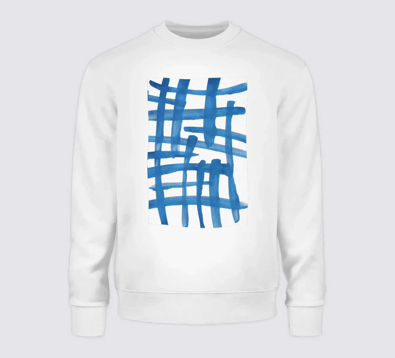 Abstract Lines Blue and White 01 sweatshirt by amini54