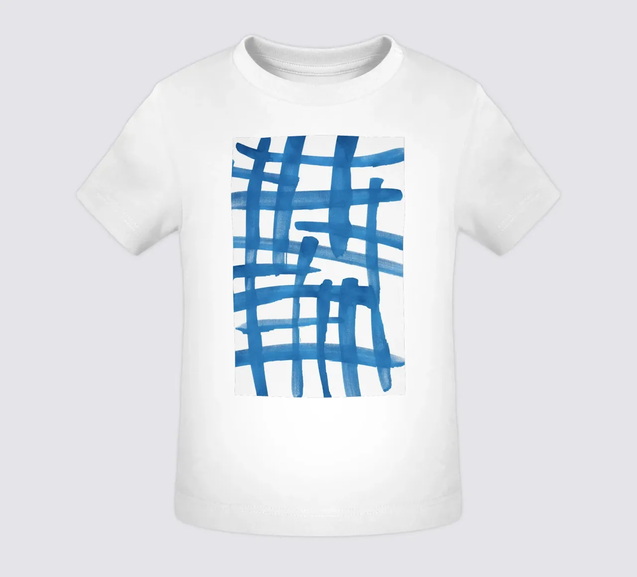 Linee astratte blu e bianche 01 maglietta neonato da amini54