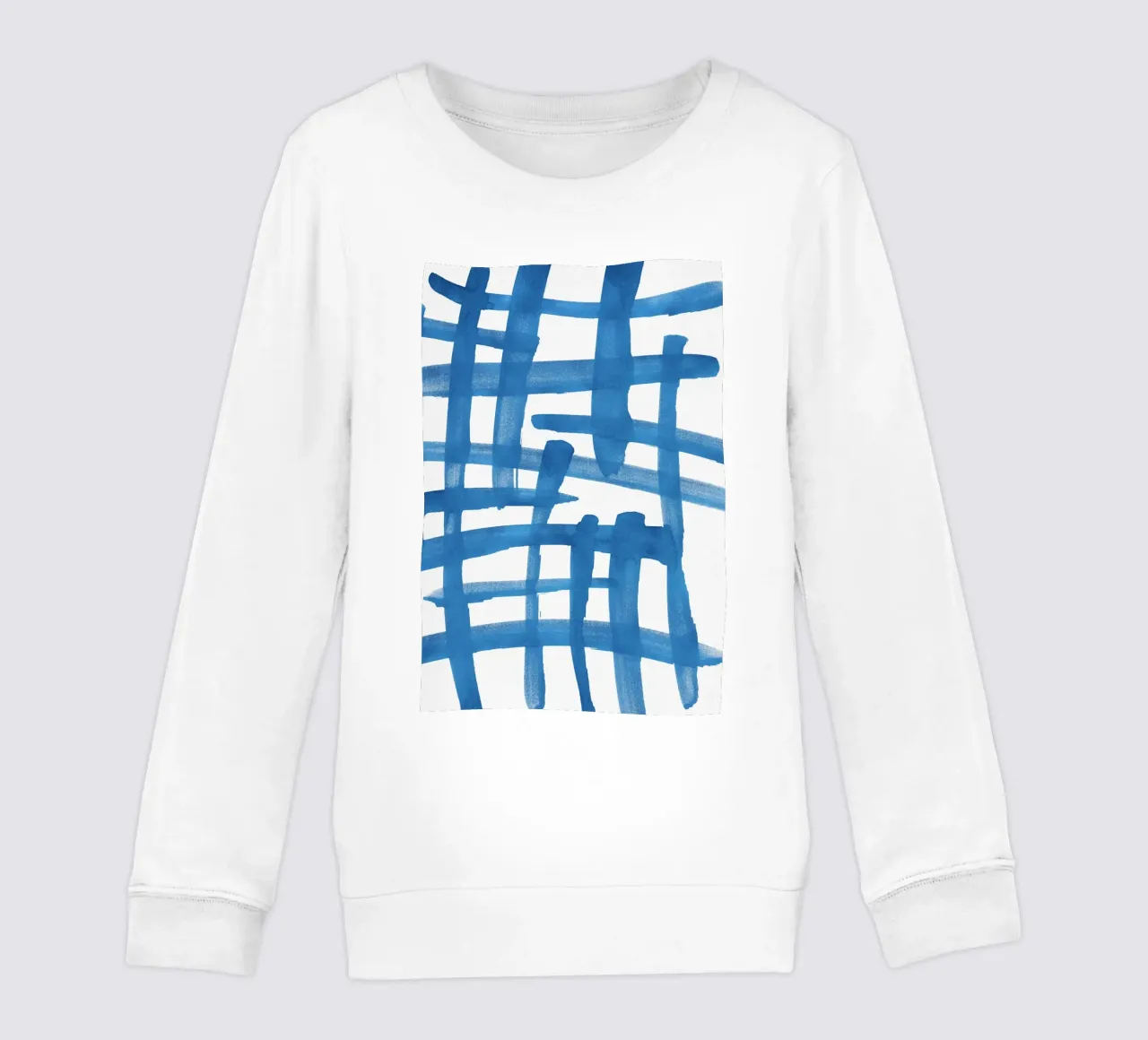 Linee astratte blu e bianche 01 felpa bambino da amini54