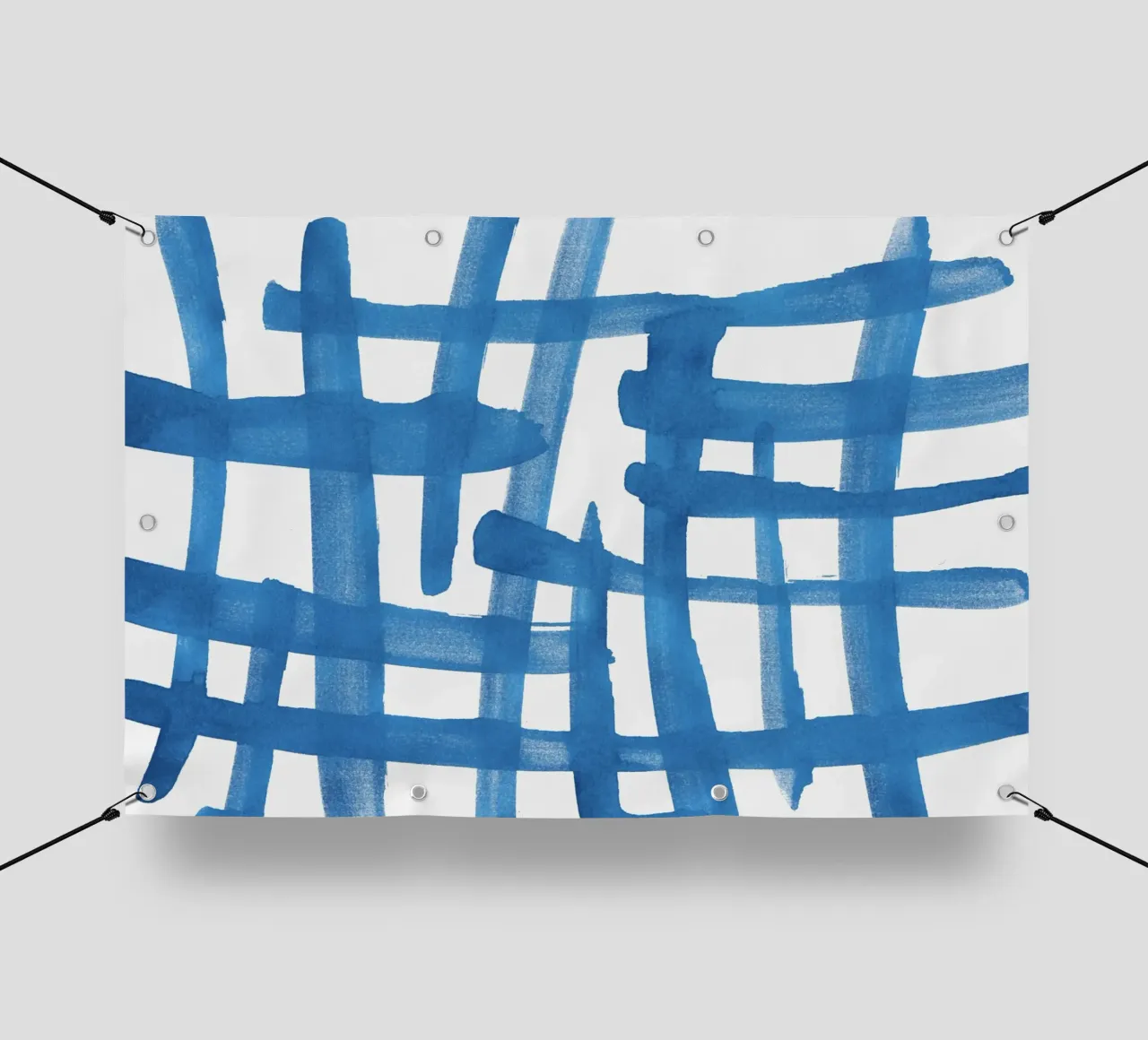 Linee astratte blu e bianche 01 telo in pvc da amini54