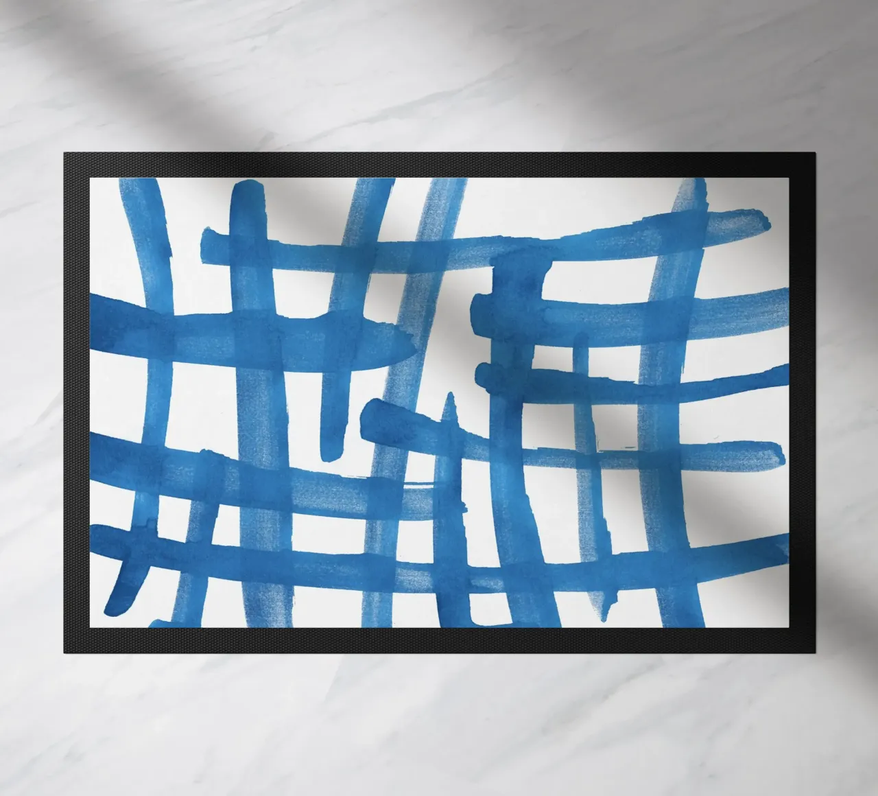 Linee astratte blu e bianche 01 zerbino da amini54