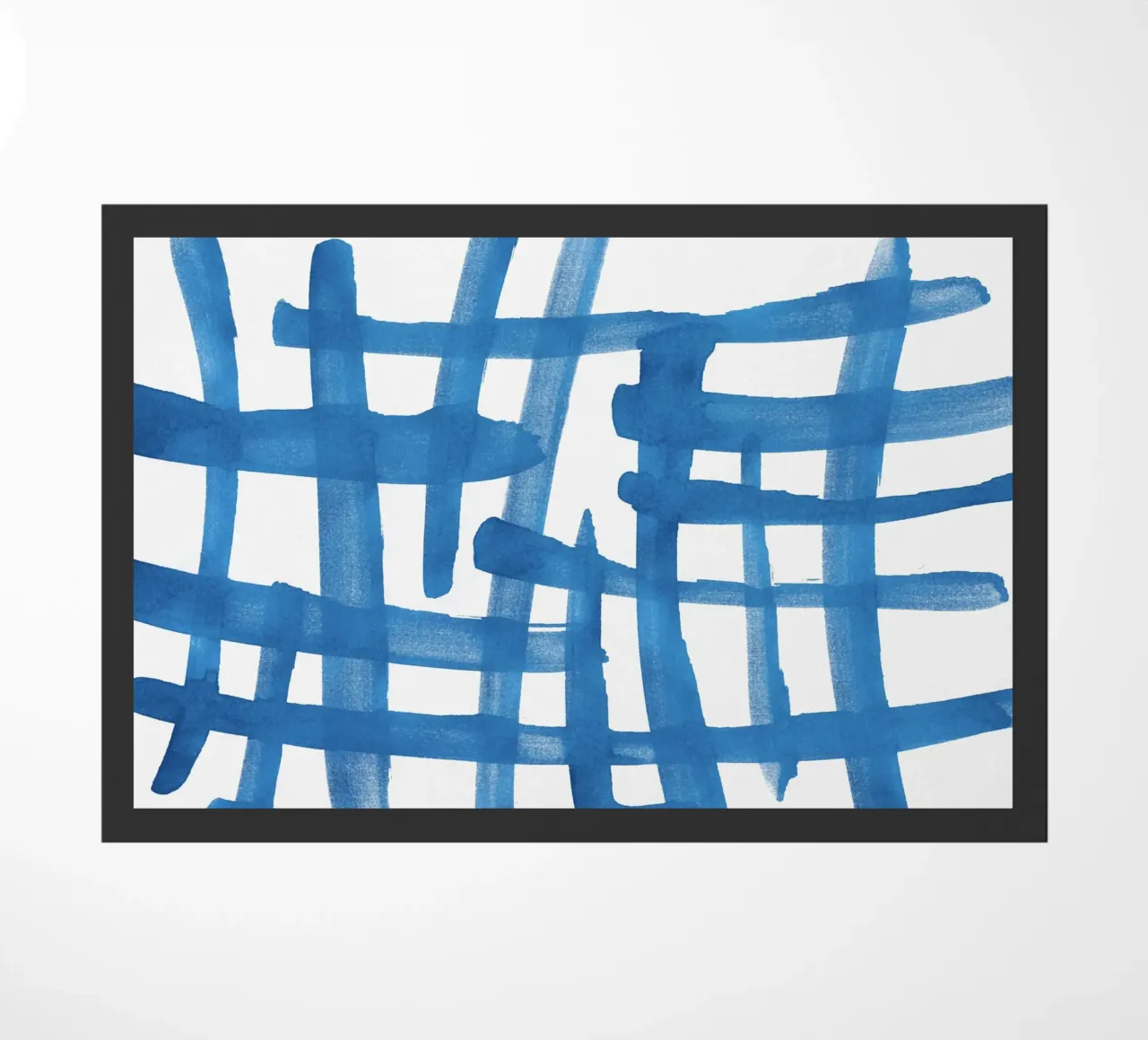 Linee astratte blu e bianche 01 zerbino da amini54