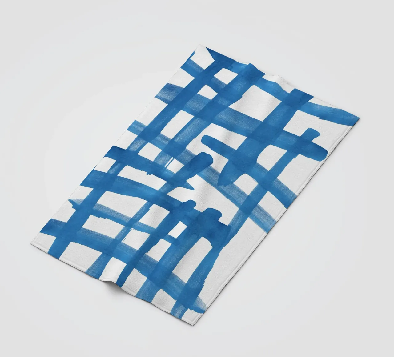 Linee astratte blu e bianche 01 coperta in pile da amini54