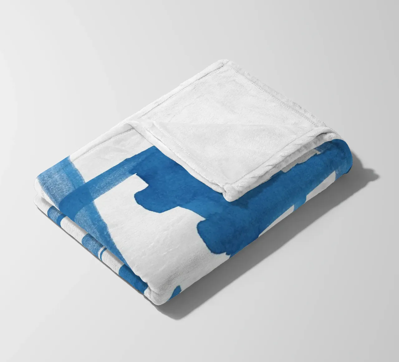 Linee astratte blu e bianche 01 coperta in pile da amini54