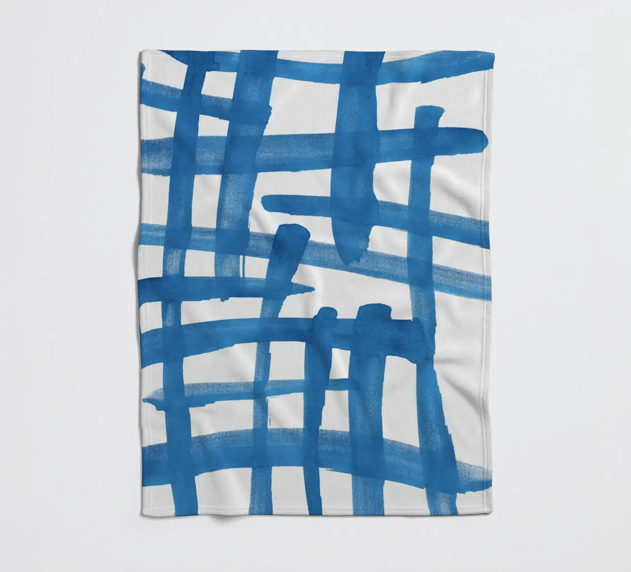 Linee astratte blu e bianche 01 coperta in pile da amini54