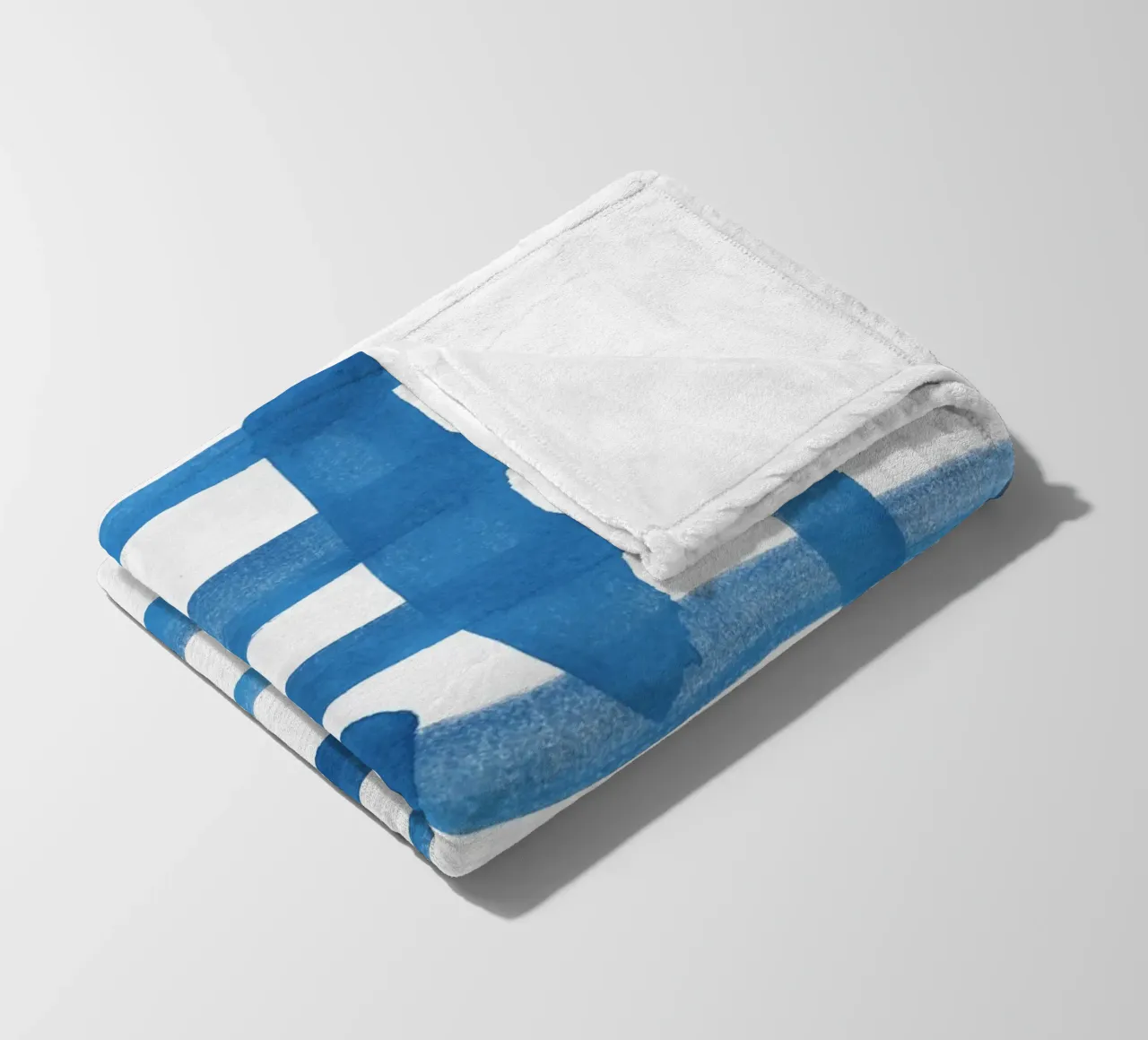 Linee astratte blu e bianche 01 coperta in pile da amini54