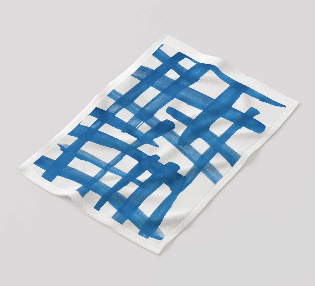 Linee astratte blu e bianche 01 coperta in pile da amini54