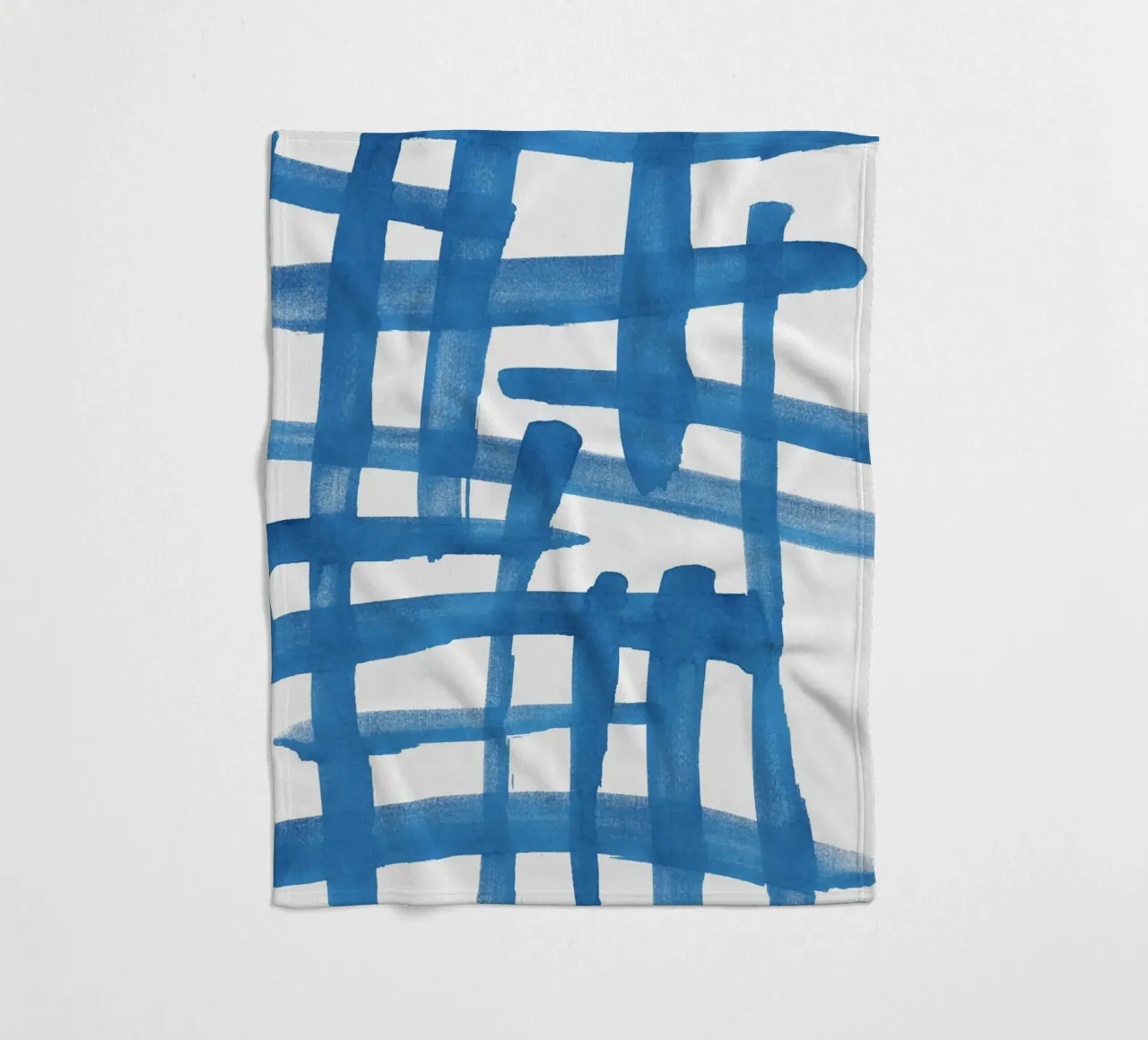 Linee astratte blu e bianche 01 coperta in pile da amini54