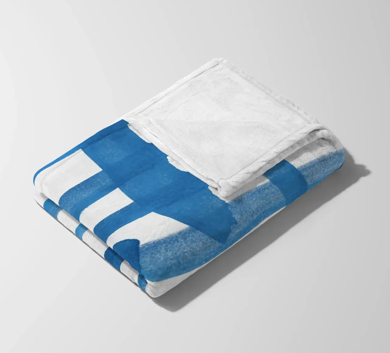 Linee astratte blu e bianche 01 coperta in pile da amini54