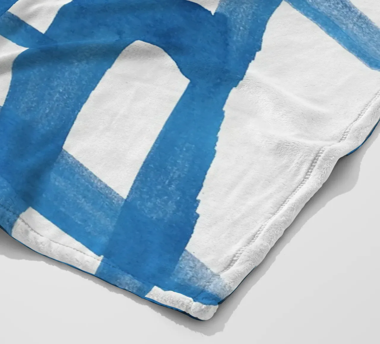 Linee astratte blu e bianche 01 coperta in pile da amini54