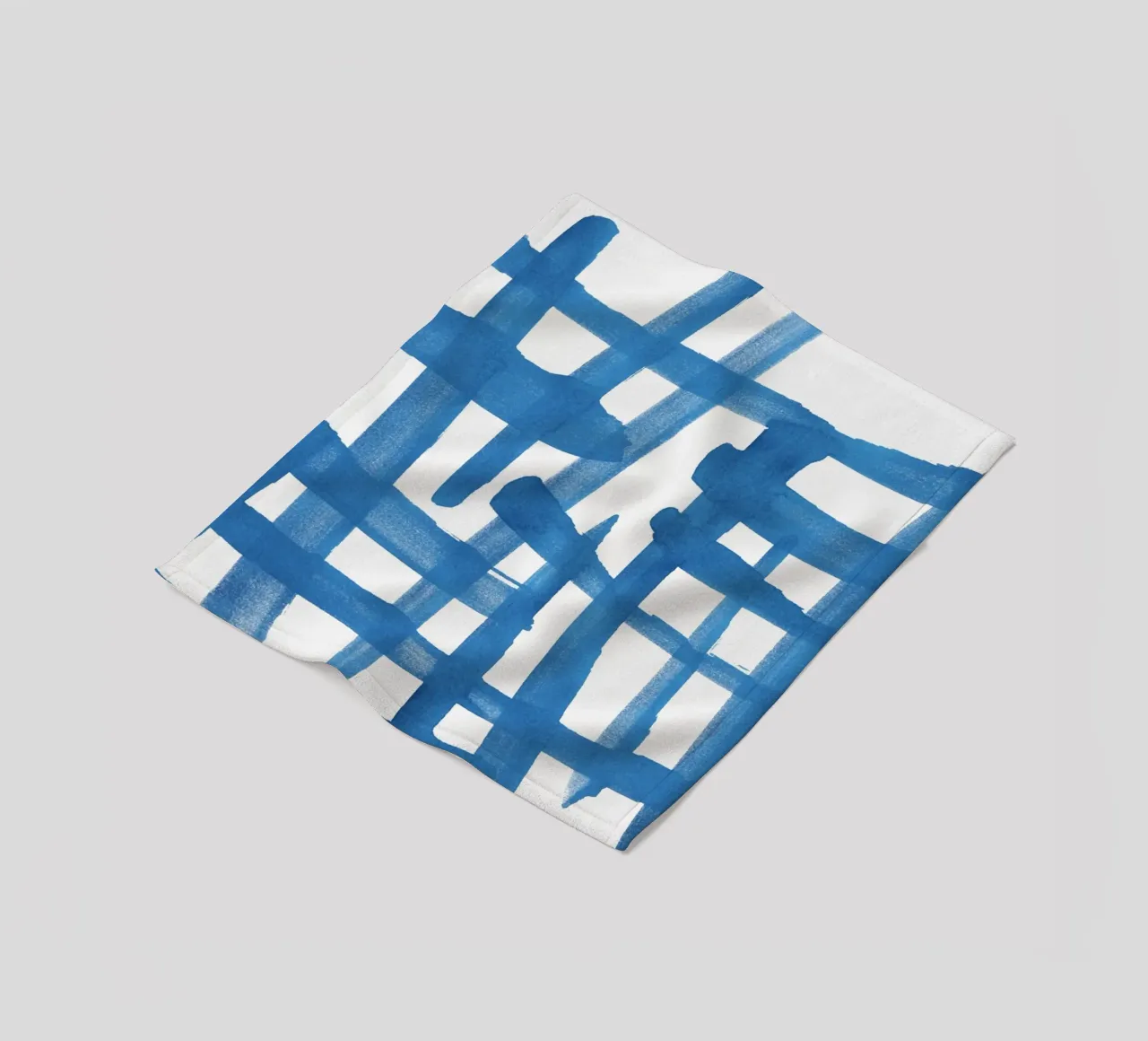 Linee astratte blu e bianche 01 coperta in pile da amini54