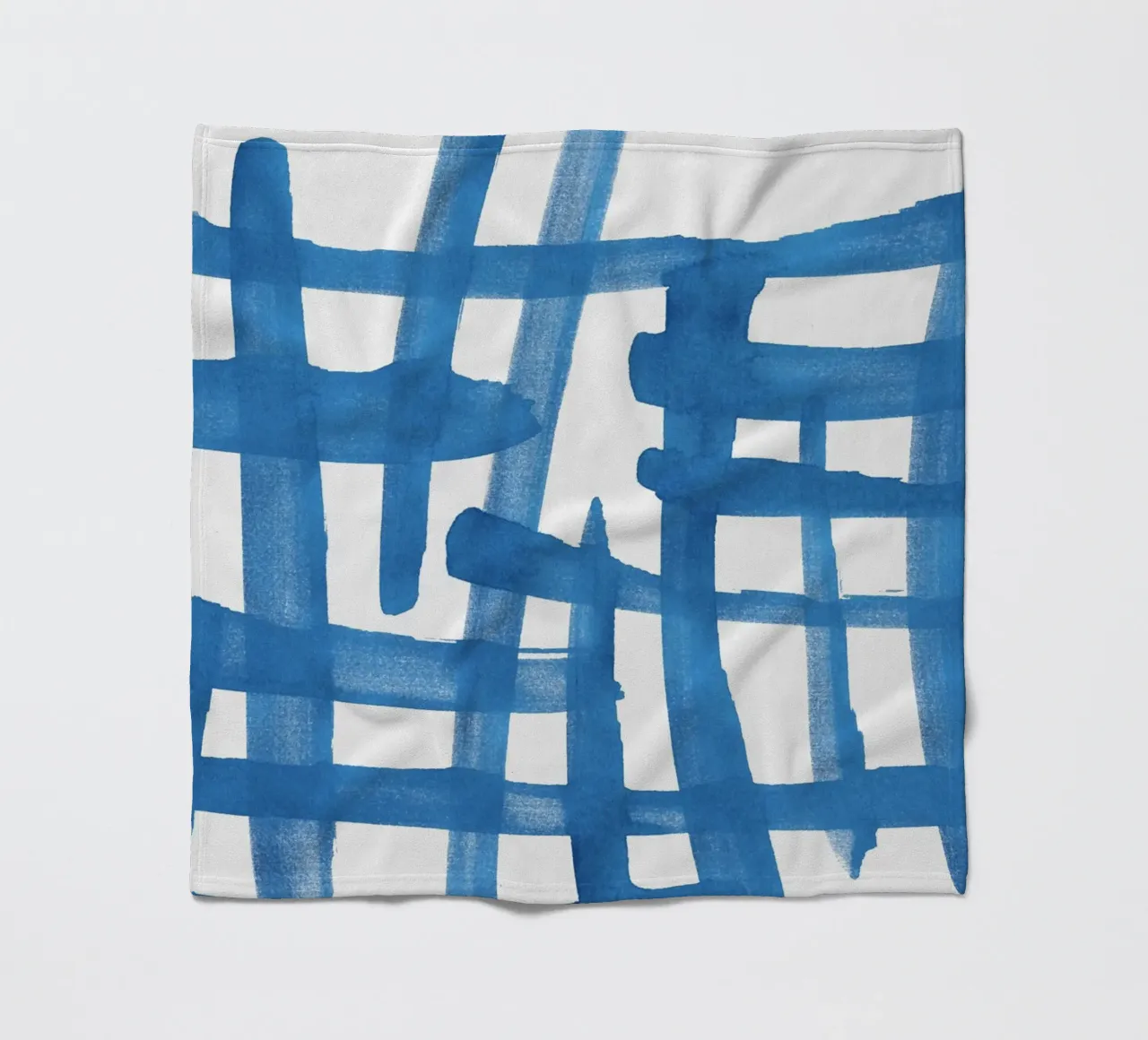 Linee astratte blu e bianche 01 coperta in pile da amini54