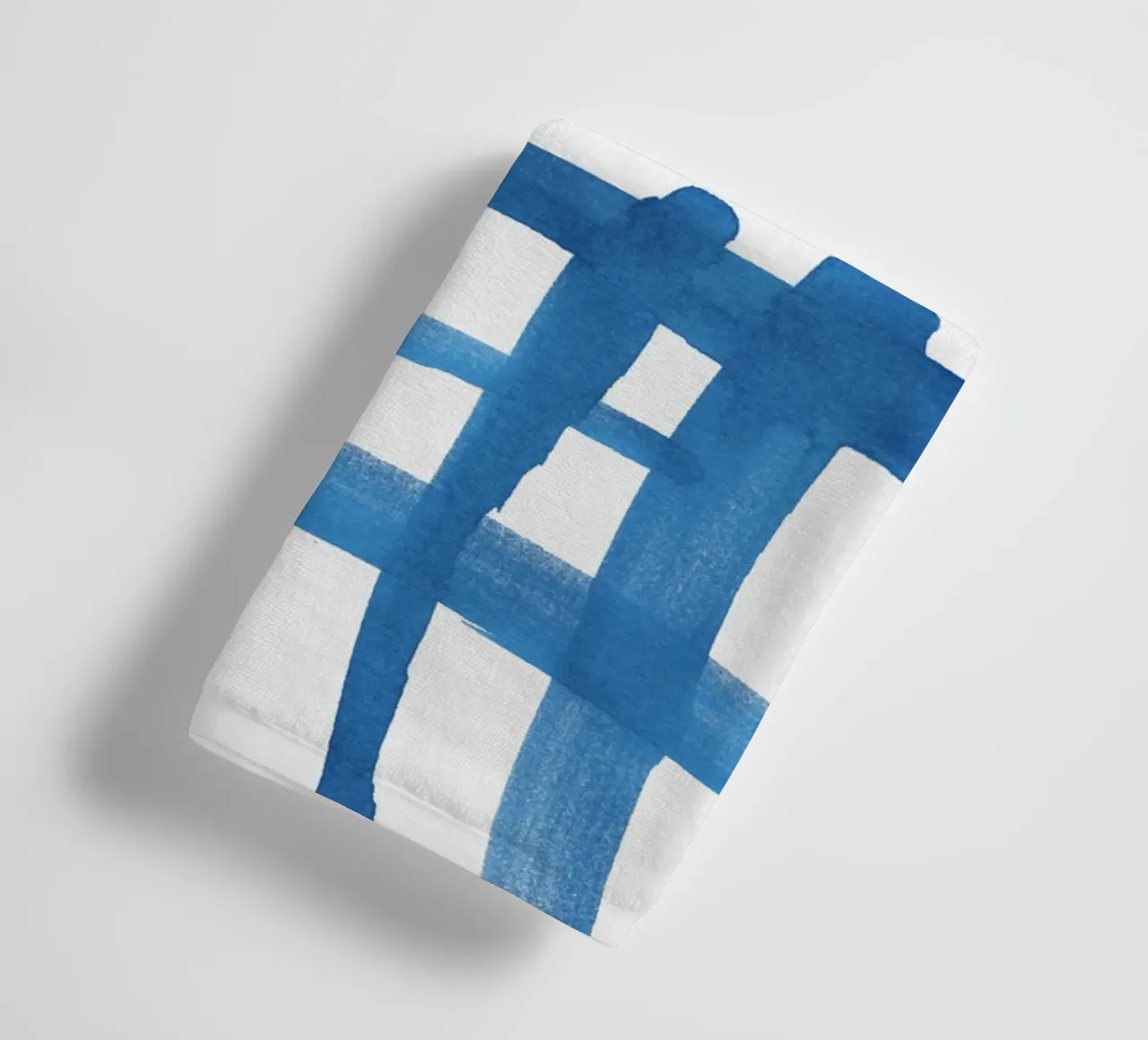 Linee astratte blu e bianche 01 asciugamano da bagno da amini54