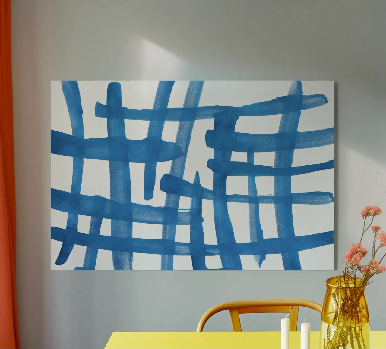 Linee astratte blu e bianche 01 plexiglass da amini54
