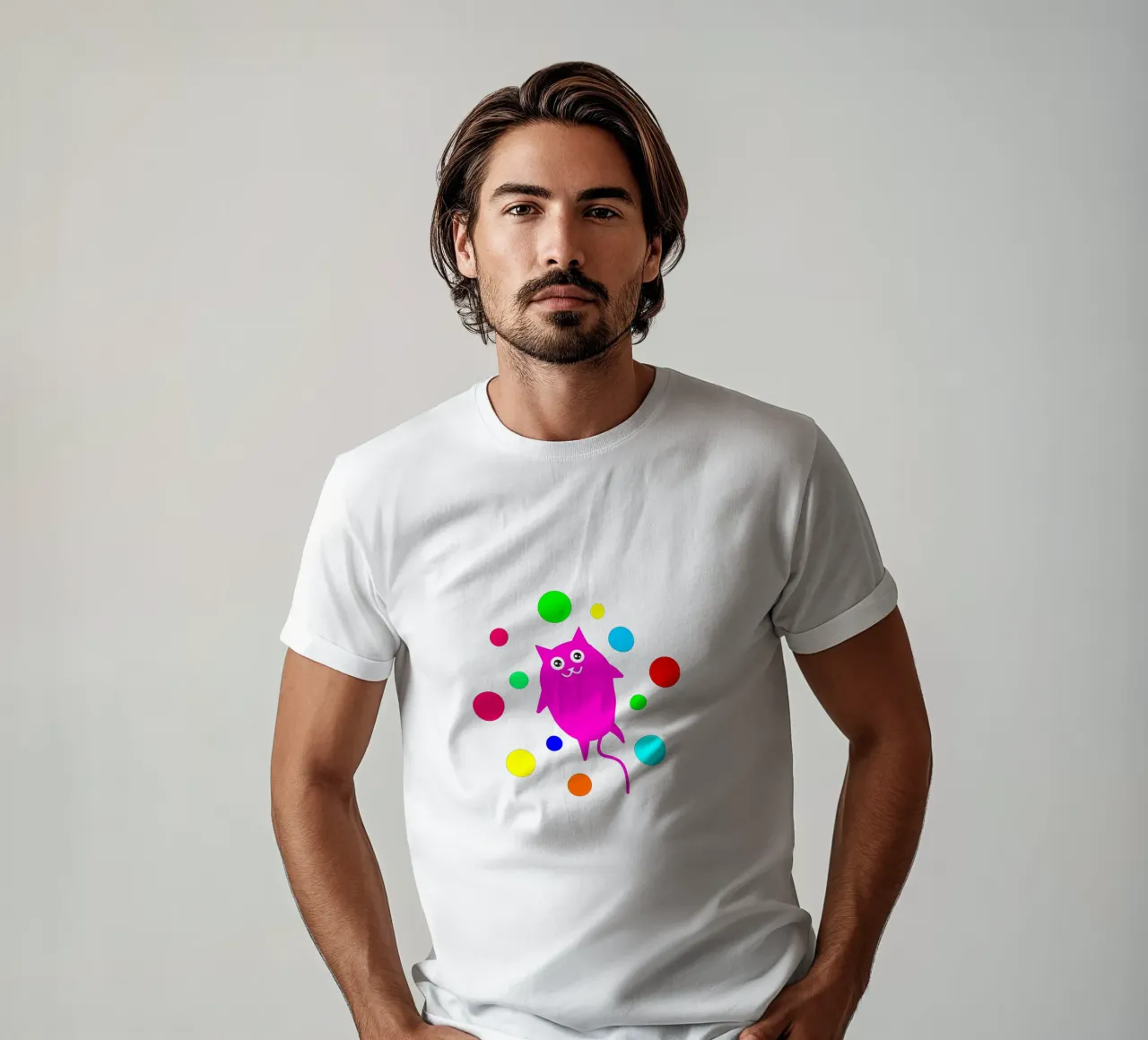 Bubble floating cat t-shirt da happieeagle