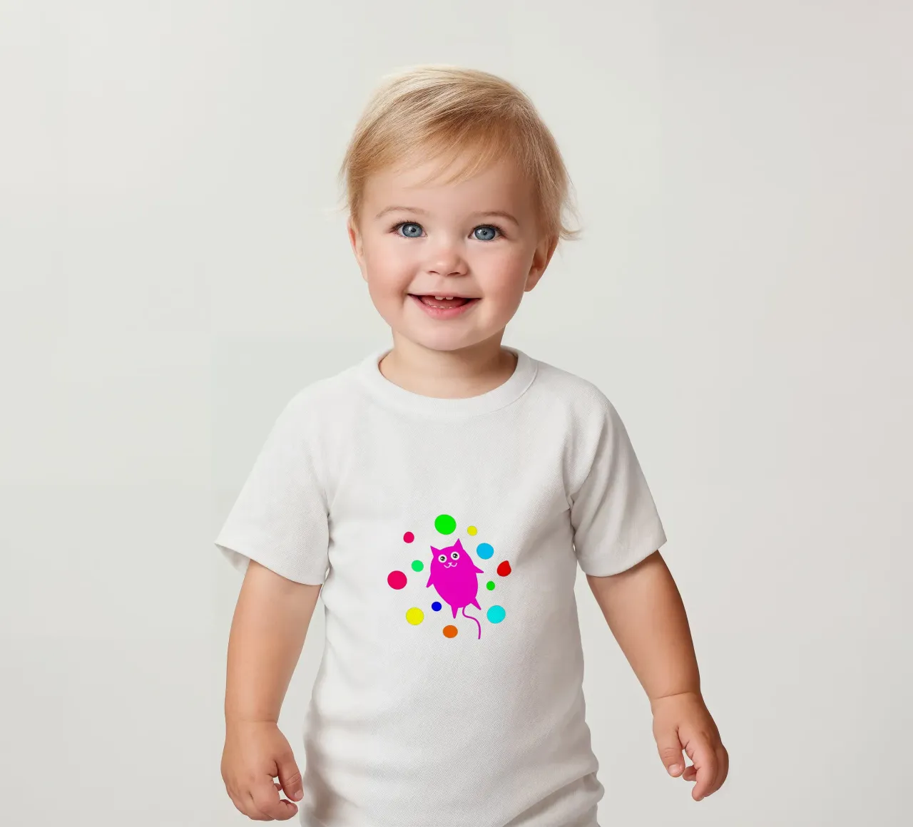 Bubble floating cat maglietta neonato da happieeagle