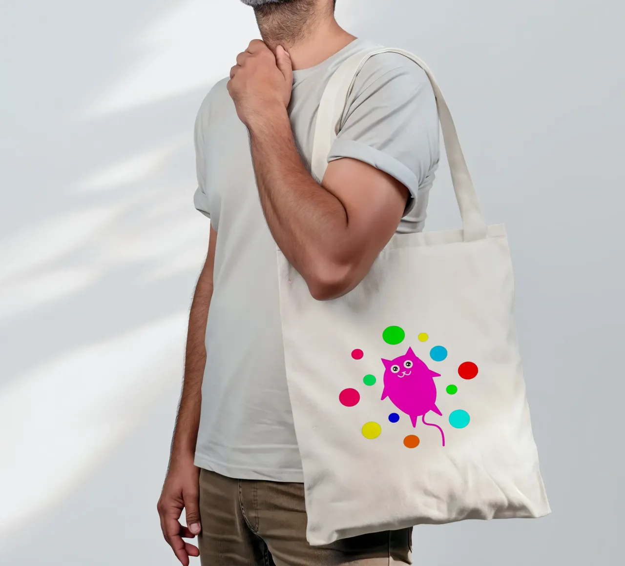 Bubble floating cat borsa in juta da happieeagle