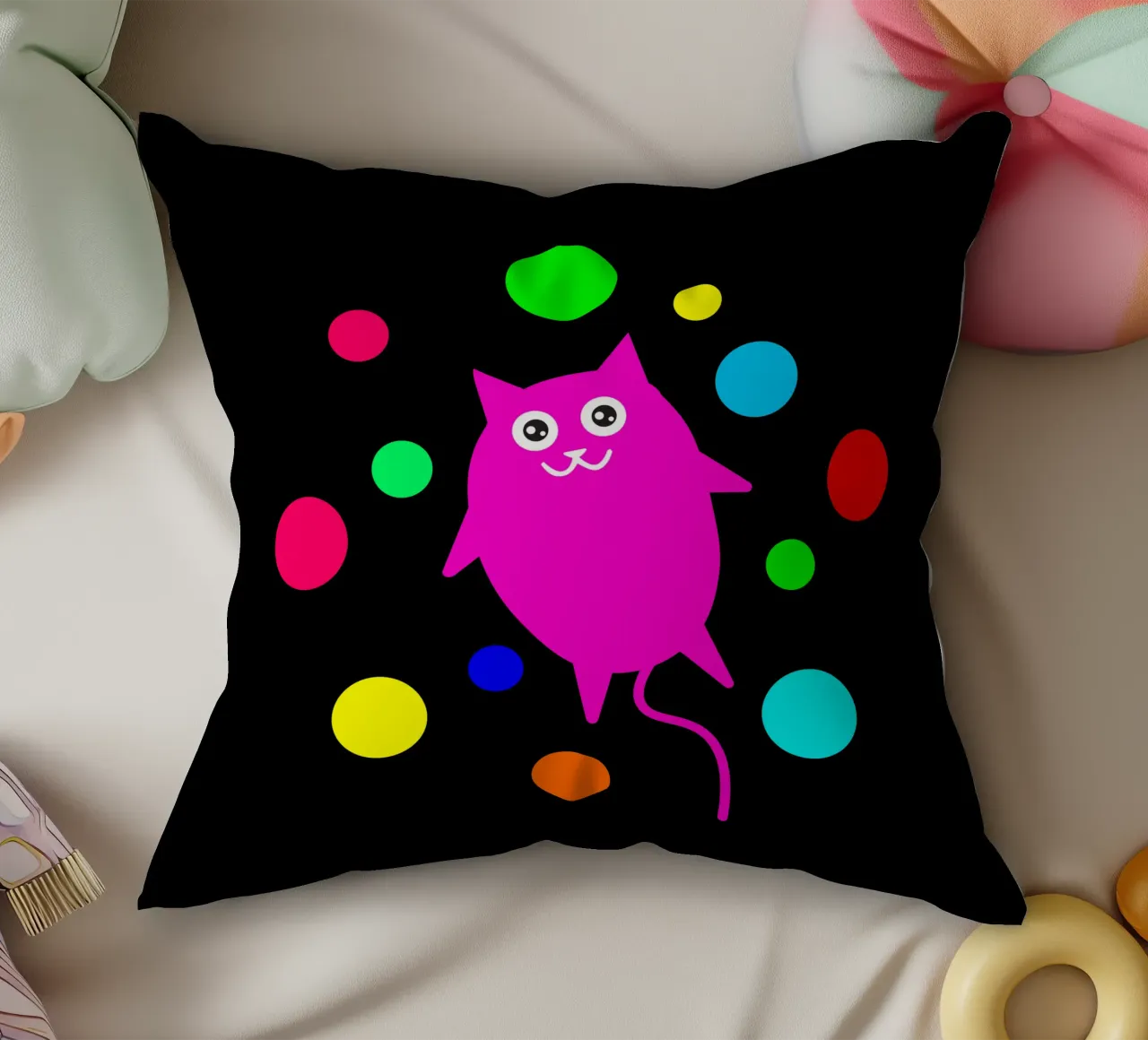Bubble floating cat coussin de happieeagle