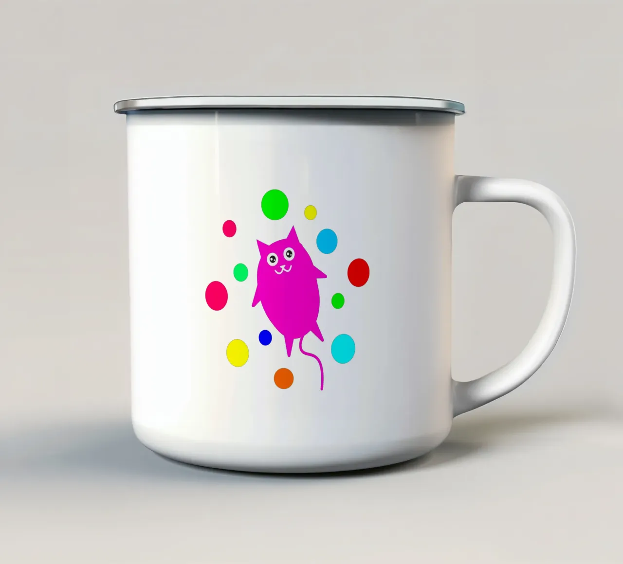 Bubble floating cat mug en émail de happieeagle