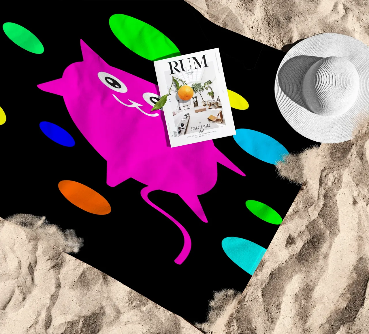 Bubble floating cat serviette de plage de happieeagle