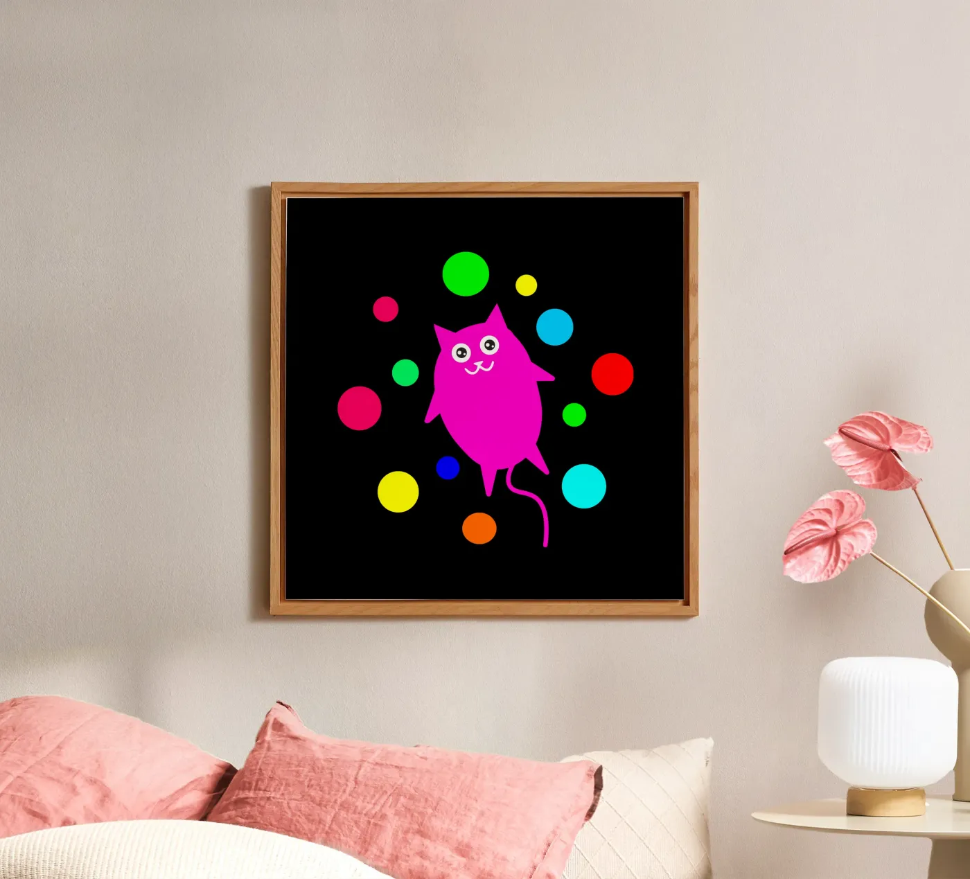 Bubble floating cat alluminio dibond da happieeagle