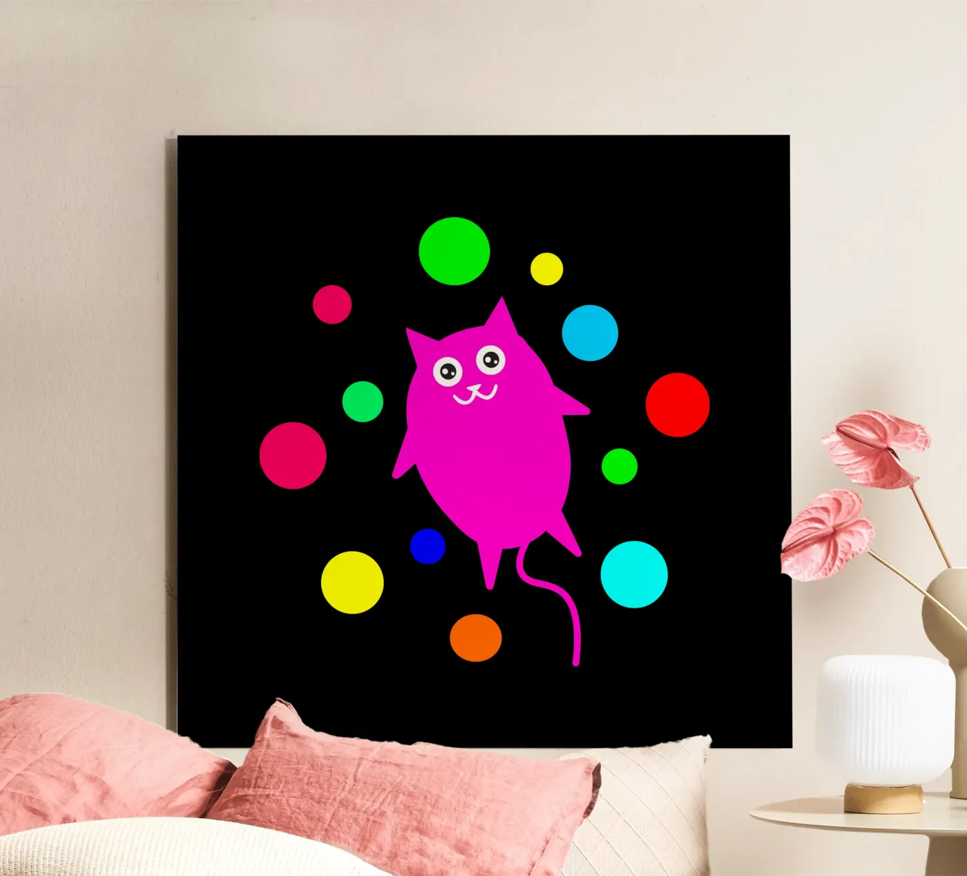 Bubble floating cat alluminio dibond da happieeagle