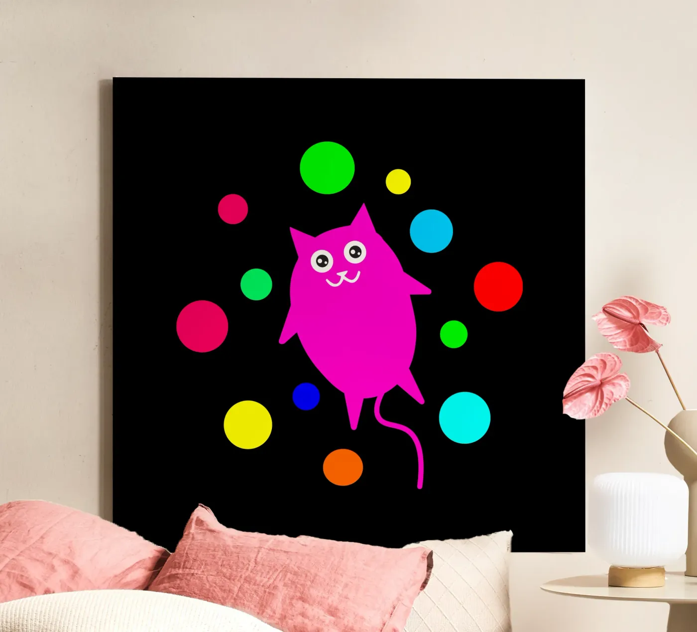 Bubble floating cat tela da happieeagle