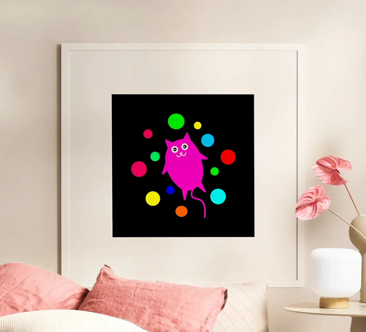 Bubble floating cat poster van happieeagle