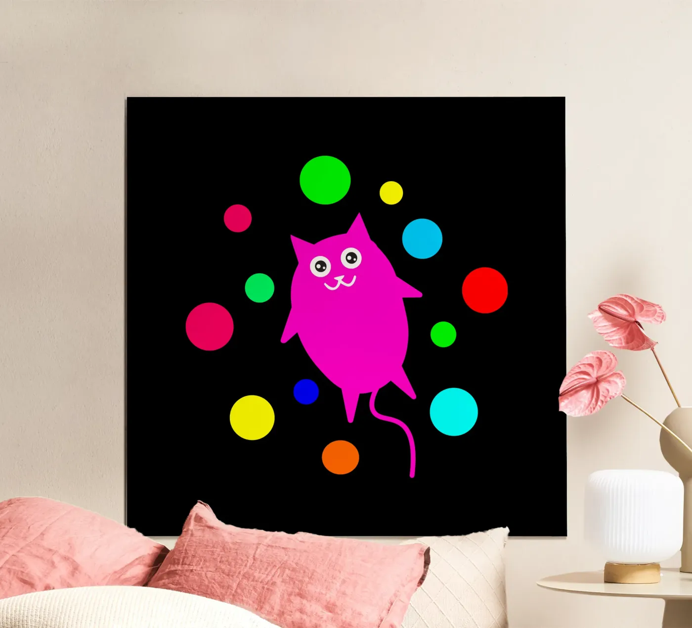 Bubble floating cat poster van happieeagle