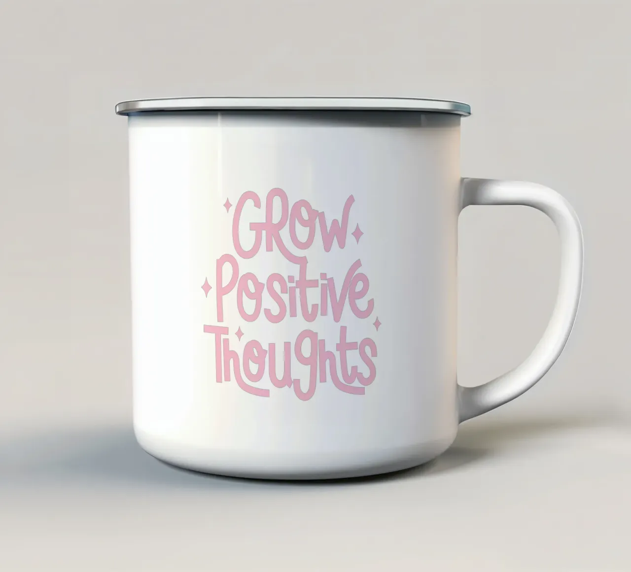 Coltivare pensieri positivi tazza in smalto da pdigitalprints