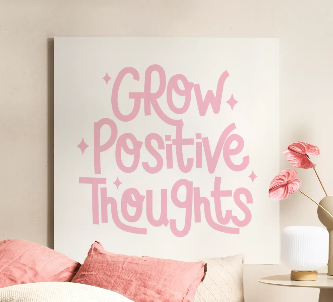 Coltivare pensieri positivi tela con Cornice a cassetta da pdigitalprints