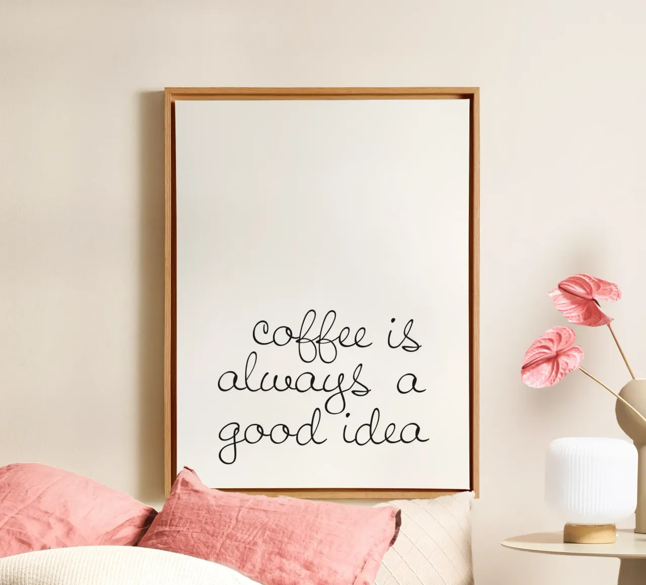 Coffee Is Always A Good Idea - Stylish coffee motif canvas with Floater frame by Whole©
