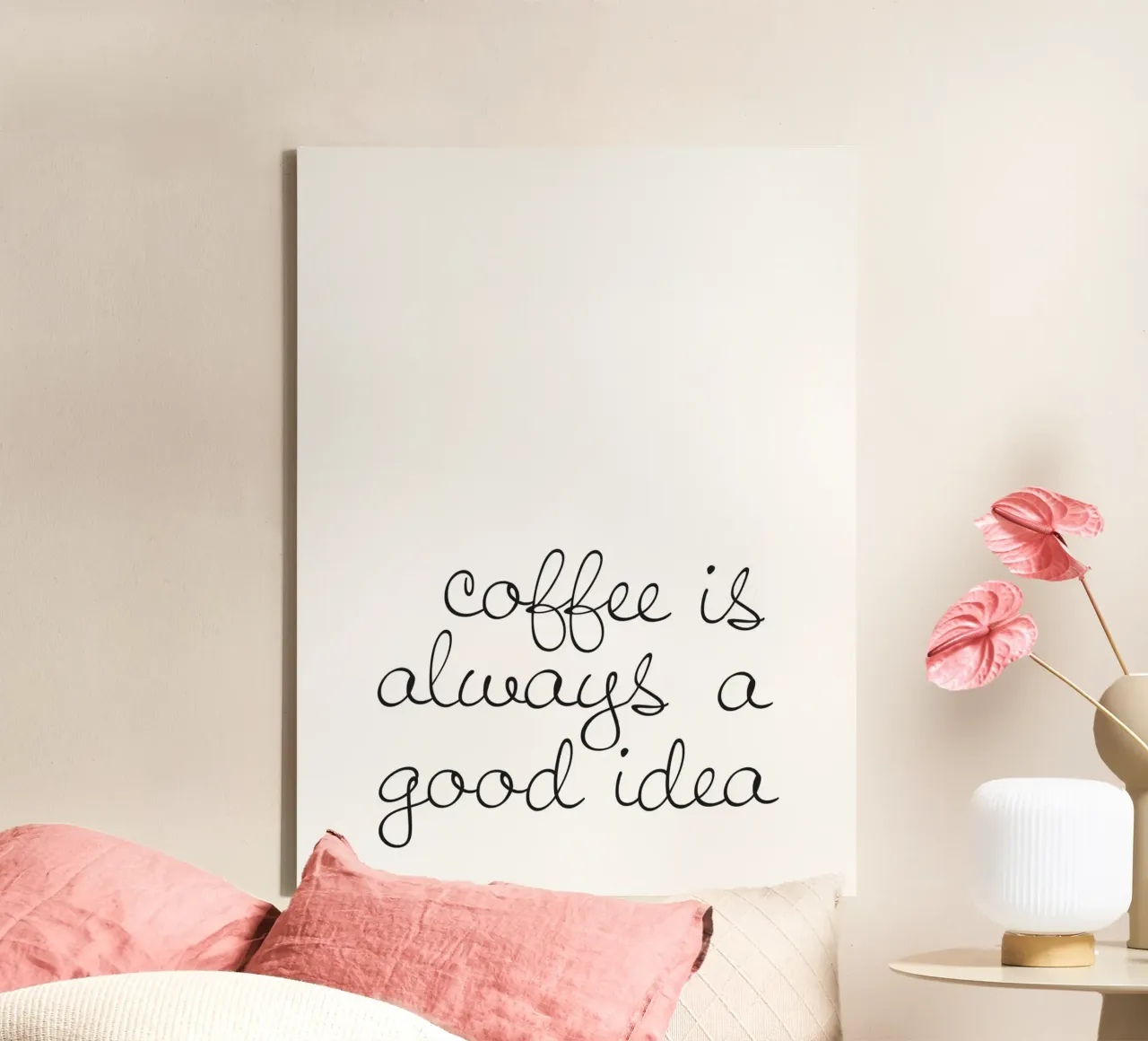 Coffee Is Always A Good Idea - Stylish coffee motif canvas with Floater frame by Whole©