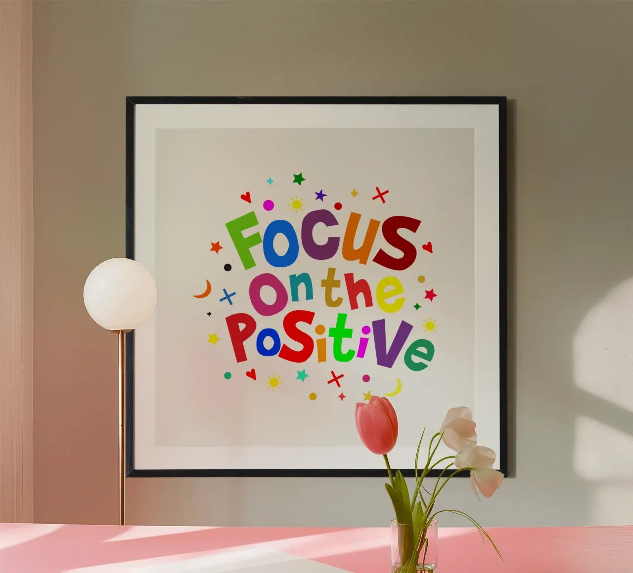 Focus on the positive poster da happieeagle