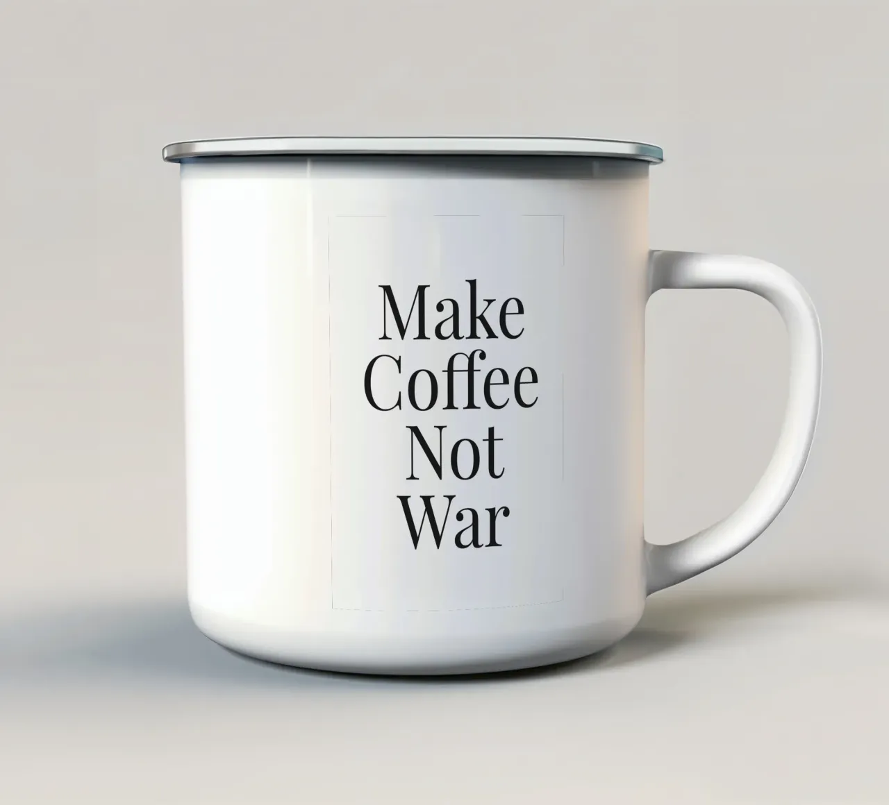 Make Coffee Not War - Motivo tipografico di ispirazione tazza in smalto da Whole©