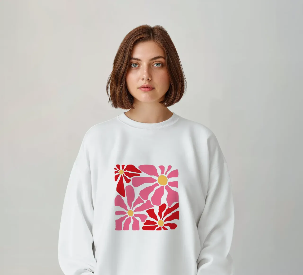 Preppy floral abstract print sweatshirt by pdigitalprints