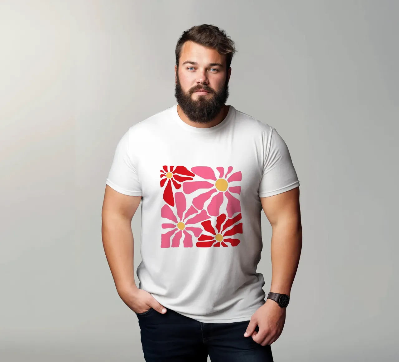 Preppy floral abstract print t-shirt by pdigitalprints