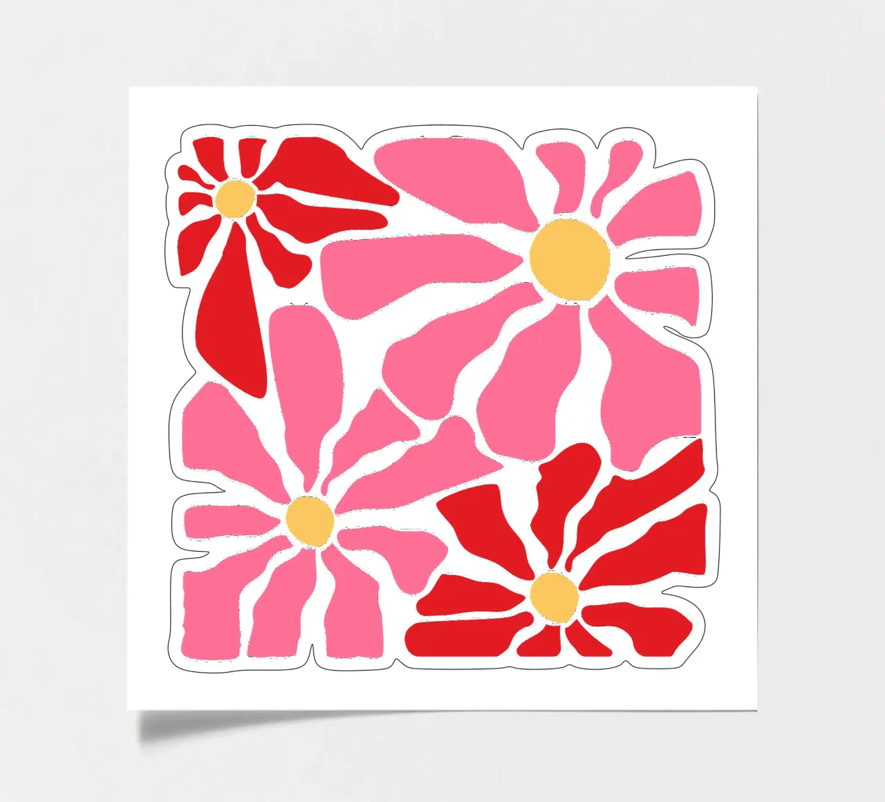 Preppy floral abstract print sticker sheet by pdigitalprints